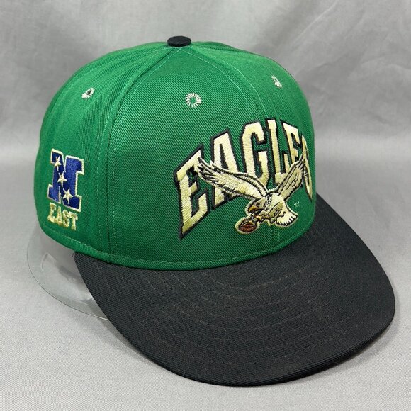 Vtg Philadelphia Eagles Annco Team NFL Fitted 7 1/2 Hat Double Logo USA Mens 90s